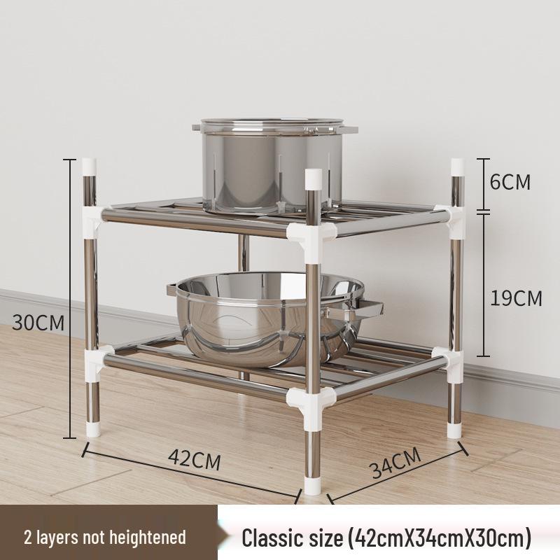 

Утолщенная кованая напольная кухонная стойка: Многофункциональные, Передвижные Полки для Горшков и Хранения