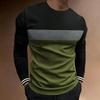 Europe Fashion Clothes Men's Color Block Long Sleeve Polo Shirt