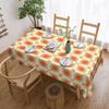 Geometrisches Boho-Tischdecke Esstisch-Dekoration Orange Gelbes Muster Abstrakt Heimtextilien für Küchentischabdeckung
