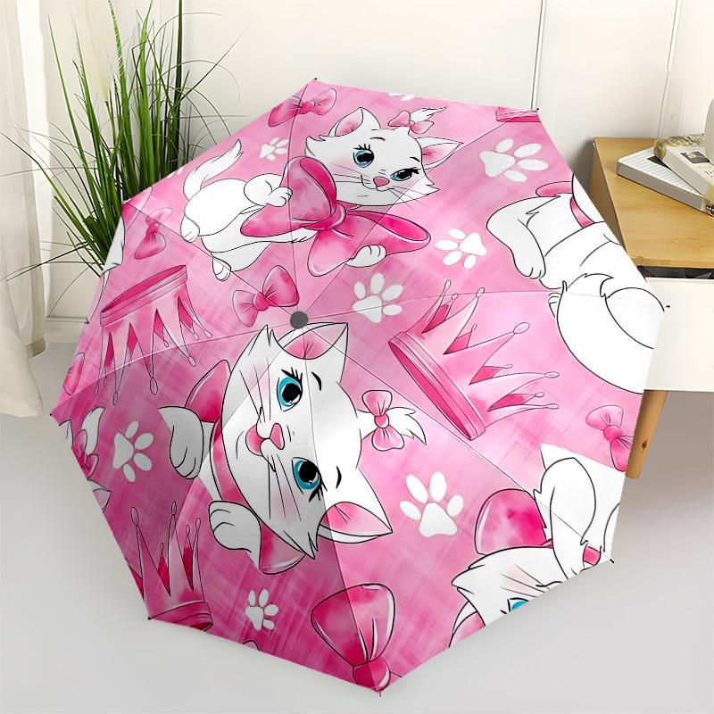 

Marie, Pink Themed Automatic Opening and Closing Umbrella, Brightly Colored 8-rib Portable Umbrella, Suitable for Men and Women, A Perfect Gift for Ch