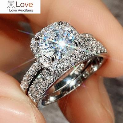 Modern Style Wedding Sets Rings for Women Luxury Female Engagement Accessories Sets Fashionable Lady Party Jewelry Gift