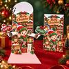Retro Style Christmas Cards 3D Pop Up Card, Money Gift Card Holder with Handwritten Holiday Blessing Cash Slot, Hummingbird Santa Reindeer Design,