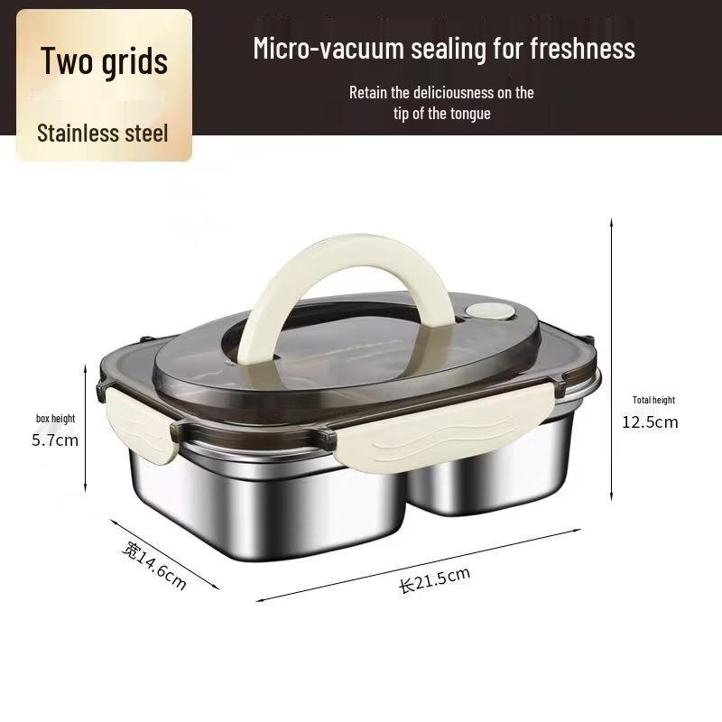 ZISIZ 304 Stainless Steel Portable Lunch Box Set, 1200ML (2-pack)