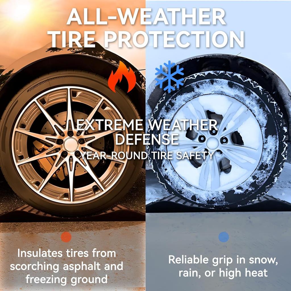 Tire Saver Ramps Set of 4, 60000 lbs, Heavy Duty Non-Slip Rubber, Easy Carry