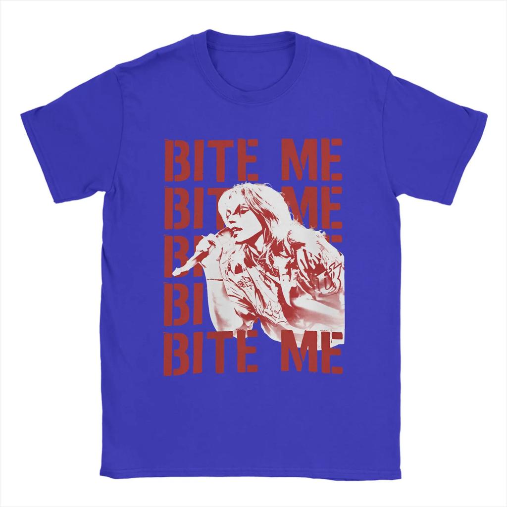 Renee Rapp Tour Bite Me T Shirt Men Pure Cotton Vintage T-Shirts Round Neck Tees Short Sleeve Clothes Printed