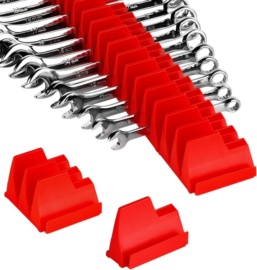 20pcs Wrench Pro Upright Storage Organizer Wrenches Magnetic Hexagonal Head Style - Modular Toolbox Holder Made Durable Plastic