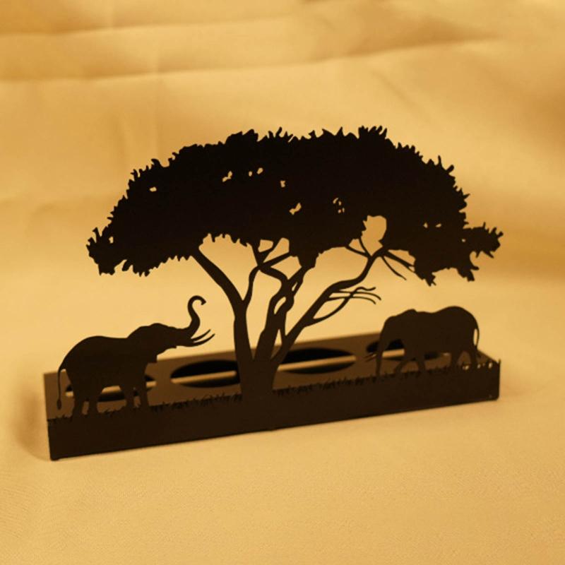 Łoś Słoń Żyrafa Świecznik Naczynie na świeczkę Zwierzę Świecznik Sztuka nordycka Biżuteria Dekoracja domu Metalowe ozdoby na świecznik