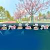 6Pcs Car Cute Pandas Resin Ornament Rearview Mirror Decoration Center Console Doll Ornament Interior Accessories Auto Ornament