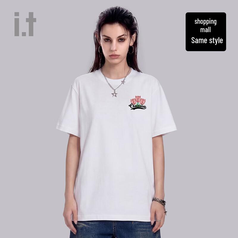 CHOCOOLATE Unisex Pixel Tulip Print Cotton T-Shirt 4XL