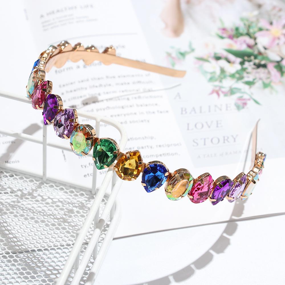 Luxury Elegant Party Jewelry Gifts Rhinestone Headband Pearl Hair Band Gem Crystal Head Wrap