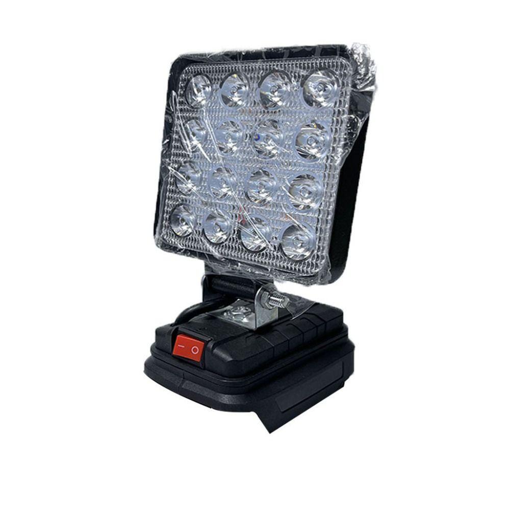 Portable 18V LED Work Light Li-ion Battery Charger Adapter Flood Lamp Handheld with USB Camping Lamp Outdoor