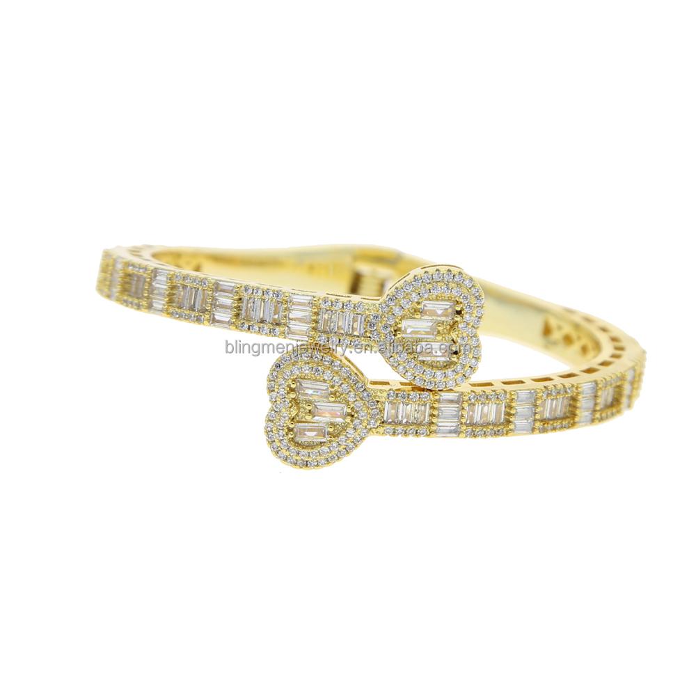 Iced Out Bling Beaded CZ Heart Bracelet for Women