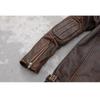Chinese Size Vintage Red Brown Real Cowhide Genuine Leather Jacket Men Motorcycle Coat Mens Biker Clothes Spring Autumn