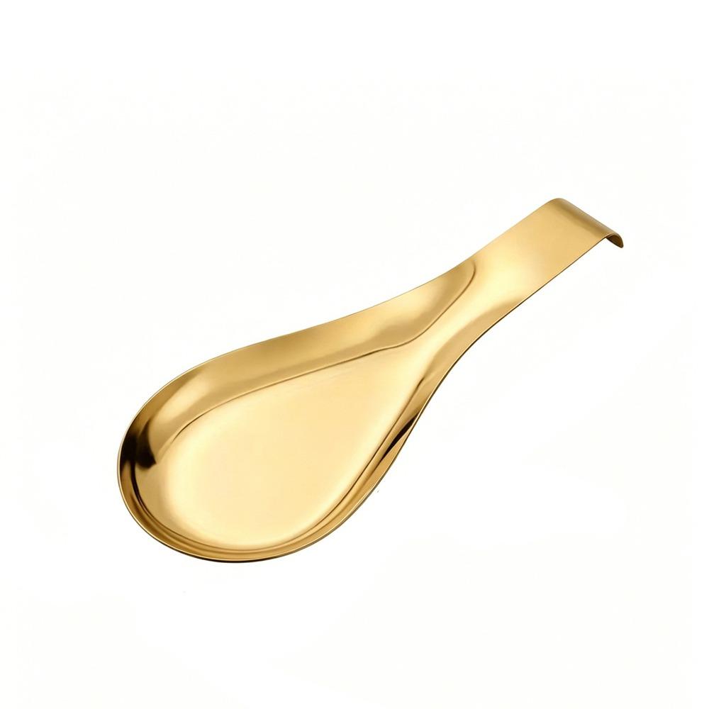 Non Slip Stainless Steel Spoon Rest Heat-Resistant Stable Spoon Place Mat Scoop Rack Cooking Serving Spoon Tray for Kitchen