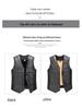 Men's Winter Leather Vest with Sloping Shoulder and Plus Velvet, Casual Warm Plus Size Waistcoat