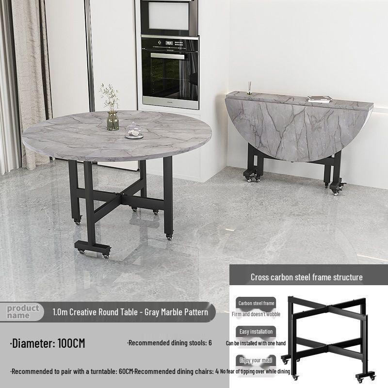 Foldable Large Round Dining Table for 10 - Ideal for Small Apartments, Homes, Restaurants, and Living Rooms