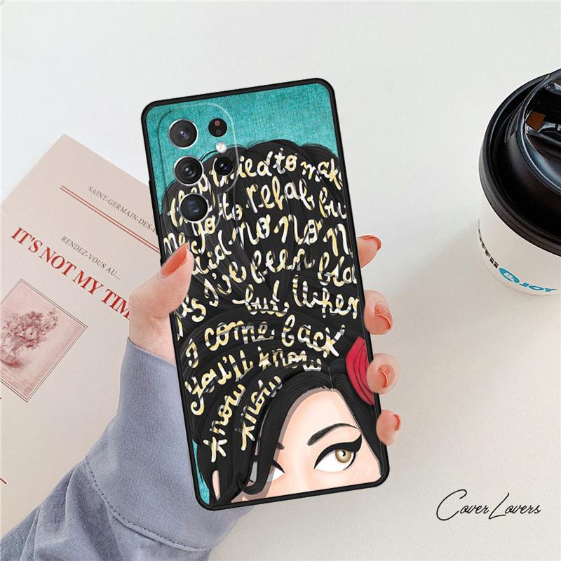 Amy Winehouse Legardary Singer phone case For Samsung Galaxy S24 S25 S23 S22 Ultra Note 10 20 Plus S20 S21 FE Cover
