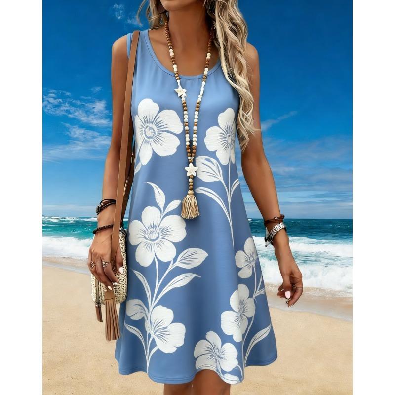 Women's Summer Fashion Elegant Casual Sexy Vacation-Style Sleeveless Short Cool Dress With Fruit And Floral Patterns Y2k Clothes