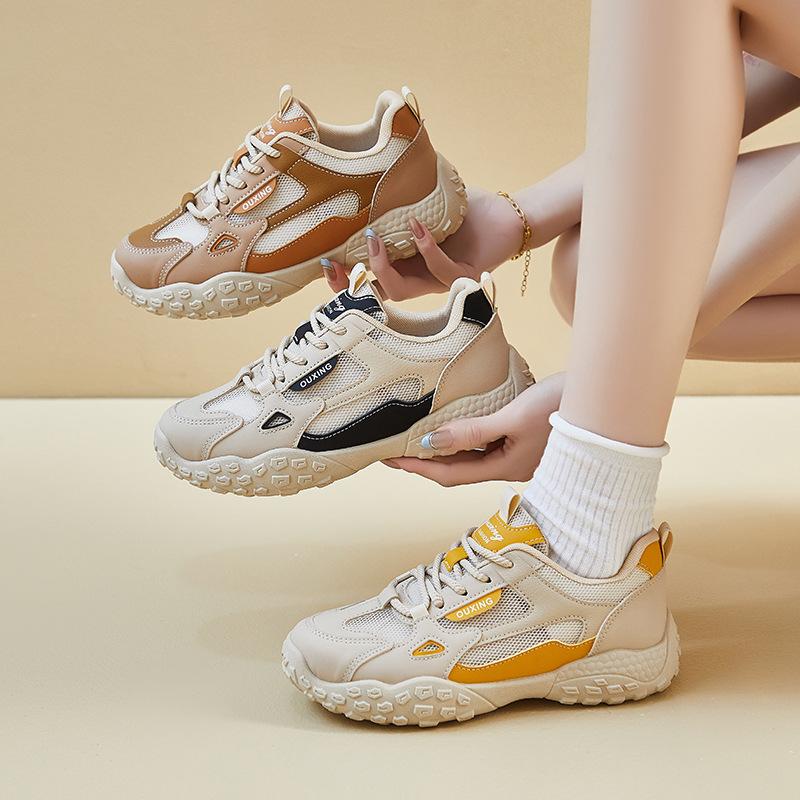 Nové dámské tenisky pro léto Studentské sportovní a volnočasové Streetová fotografie Síťované Prodyšné a Zvyšující výšku