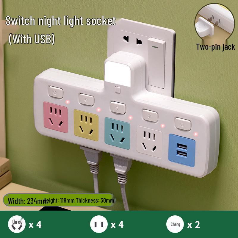 Pure Copper Multi-Function USB Power Strip with Wireless Plug Board