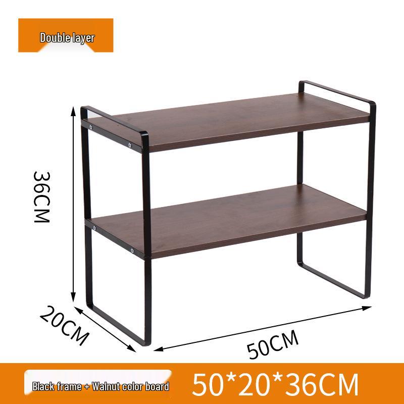 Dual-Layer Desktop Storage Rack & Office Organizer Bookshelf