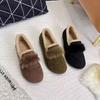 Women's Large Size Soft Sole Winter Warm Fur One Snow Boots Padded Lined Ankle Boots Non-slip Hiking Sports Cotton Boots Soybean Shoes