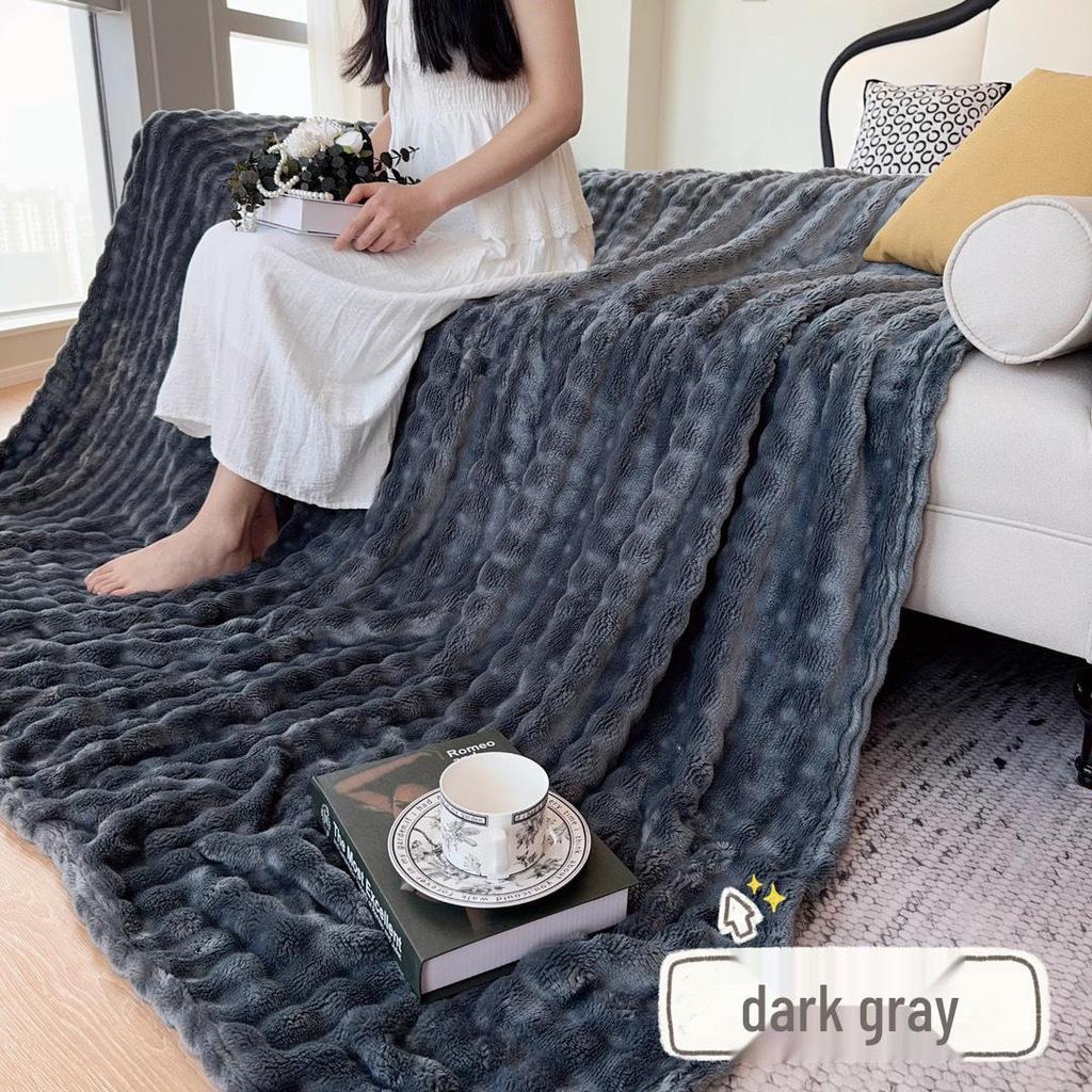 Útulná flanelová deka na zdřímnutí - Silný bublinkový korálový fleece na zimu