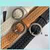 Versatile Korean Style Women's Woven Belt With Round Buckle For Skirts And Jeans
