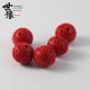 Imitation Cinnabar Carved Blessing Beads DIY Bracelet and Keychain Set