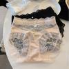 Female Summer Sexy Lace Pure To Light Luxury Satin Pure Cotton Crotch Waist Triangle Briefs