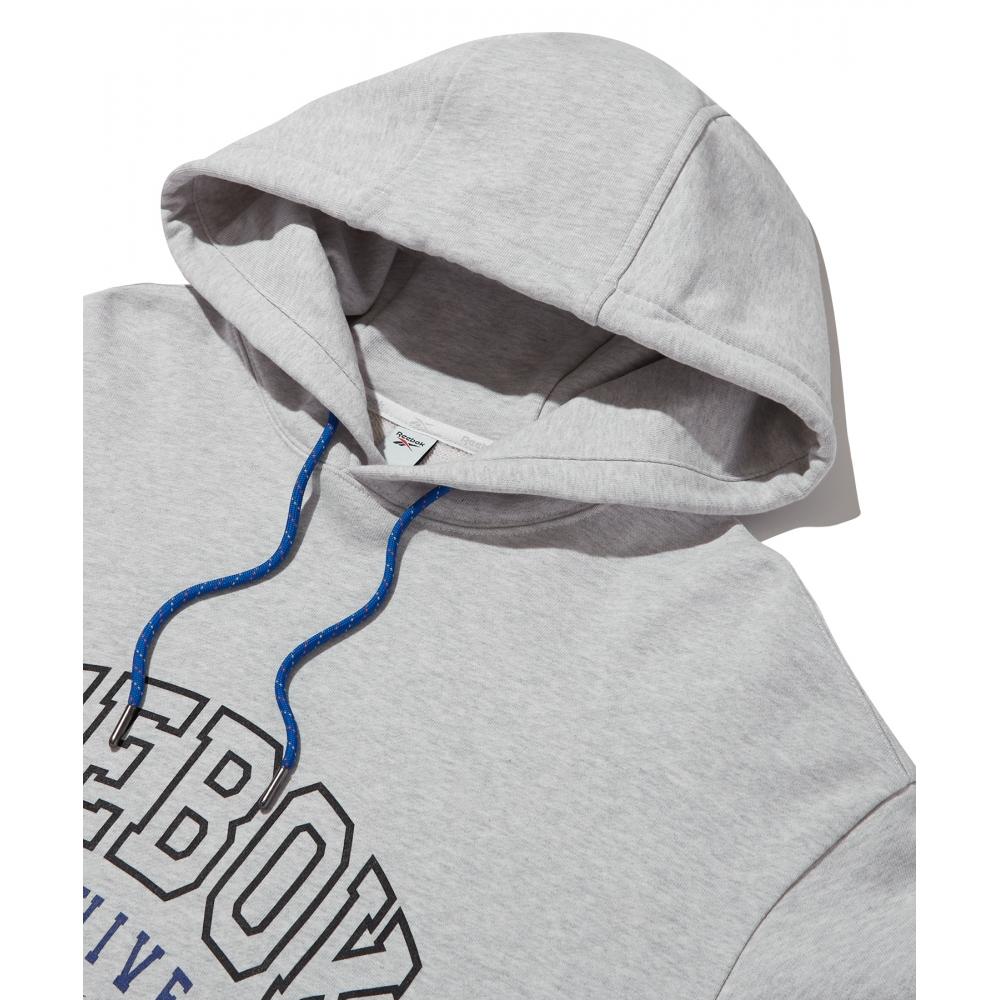 Reebok Vector93 Archive Logo Hoodie   Light Gray