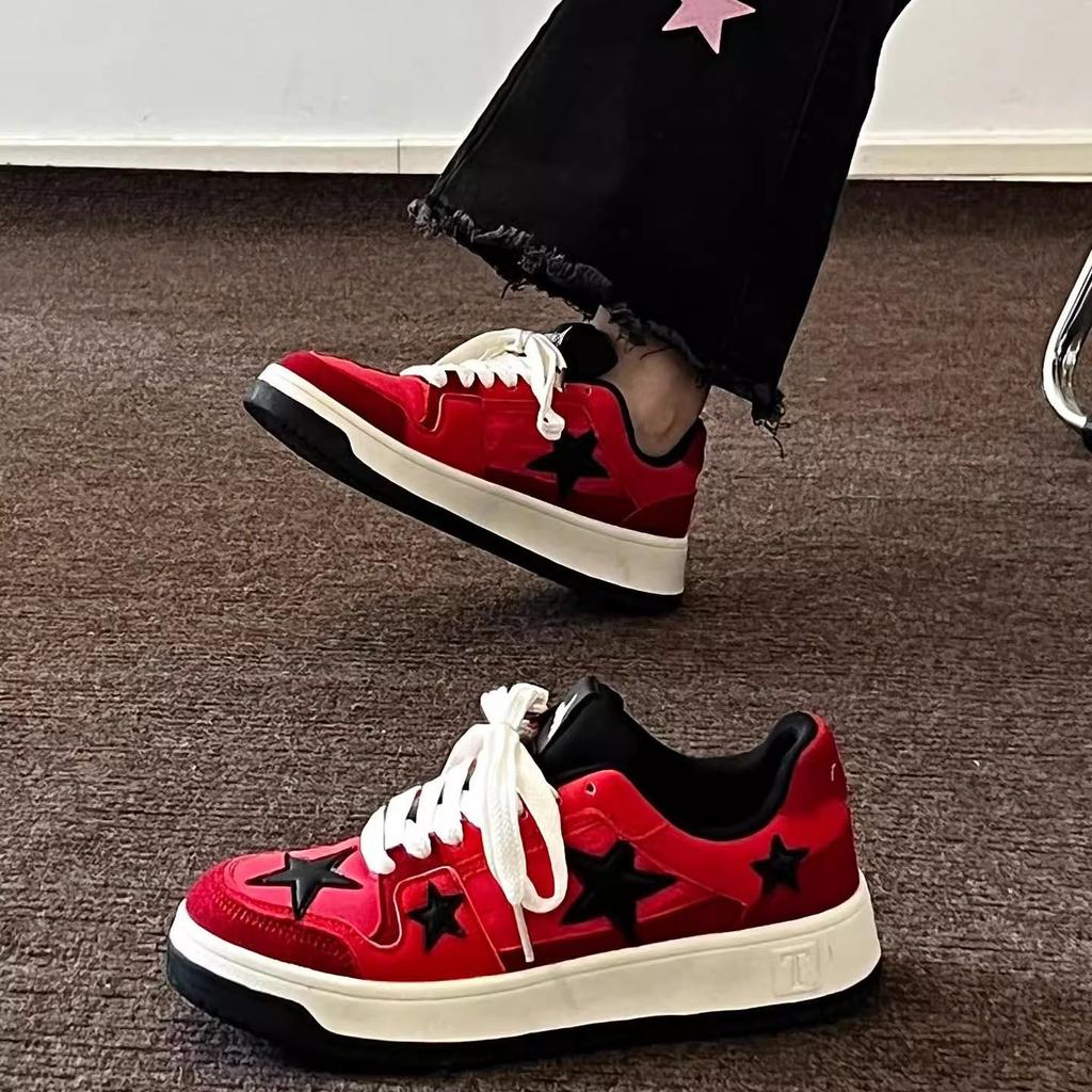 Neue originale Stern kleine weiße Schuhe Nische Ins Super Feuer Brettschuhe Hoher Wert Flacher Boden