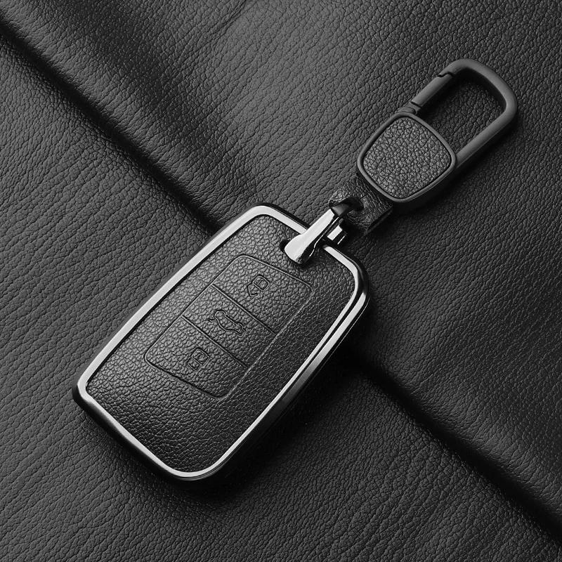 Metal And Leather Car Key Case Cover For Vw Volkswagen Passat B8 Cc Arteon Magotan Gte Skoda Fabia Superb A7 Kodiaq