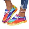 Lace-up color low-top single shoes women's ethnic style graffiti lazy canvas flat-soled single shoes