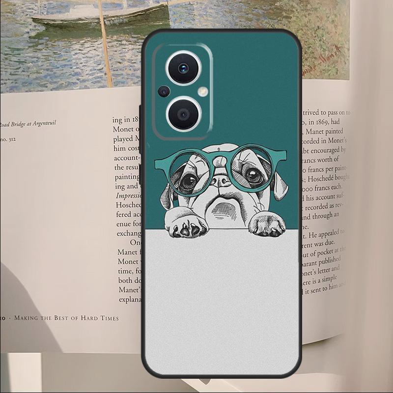 Cute Pug Dog Cover For OPPO Reno 7 8 Lite 11F 12F 13F 14F 10 11 12 13 14 Pro OPPO Find X6 X8 X9 Pro Case