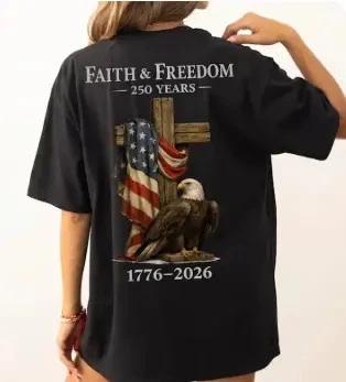 America 250 Years Patriotic 1776 2026 USA Graphic T Shirt 2XL