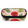 Pencil Case Printed Wear Resistant Polyester Zipper Closure with Main Compartment Mesh Pocket and Pen Slots for Daily School Use