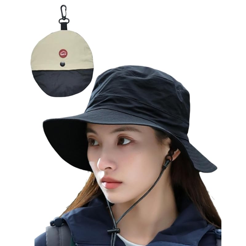 

[Fiorior] [Can be stored compactly] hat hat water repellent ladies With string outdoor sun protection uv cut summer mountain climbing safari hat