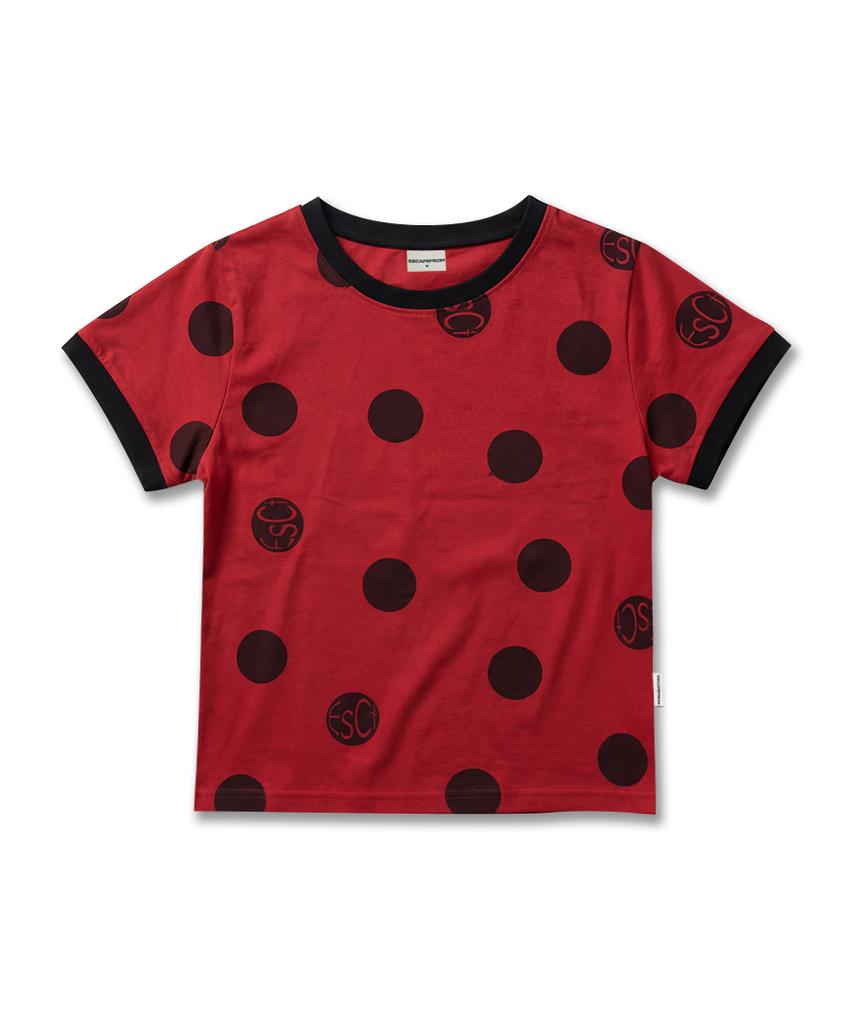 ESCAPEFROM Big Logo Dot Full Print Ringer Short Sleeve T-Shirt [3 Colors]
