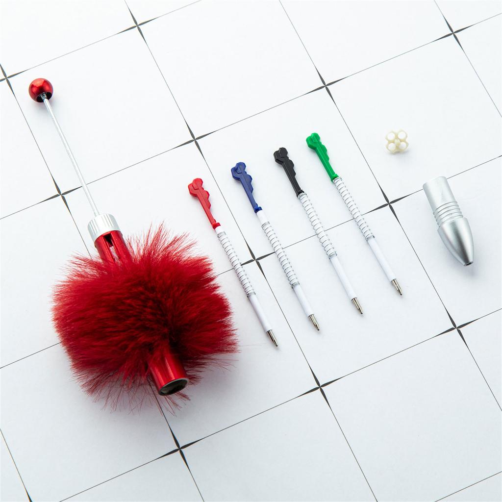 Plastic Beadable Pen Bead Ballpoint Pen Pendant Bead Pen Shafts Inks Rollerball Pen Kids Students Office School Supplies