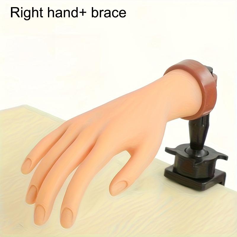 Nail Art Fake Hand Flexible Soft Adjustable Plastic Finger Practice Prosthetic Model Manicure Training Display Tool