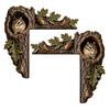 Chipmunk Shelf Sitter 2Pcs Tree Hollow and Animal Wooden Door Topper, Rustic Forest Style Decorative Country Decor for Windowsills Corner Decor,