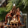 Christmas Nativity Scene Ornaments For Xmas Tree The Birth Of Jesus Acrylic Home Decor Holy Religious Memorial Gifts