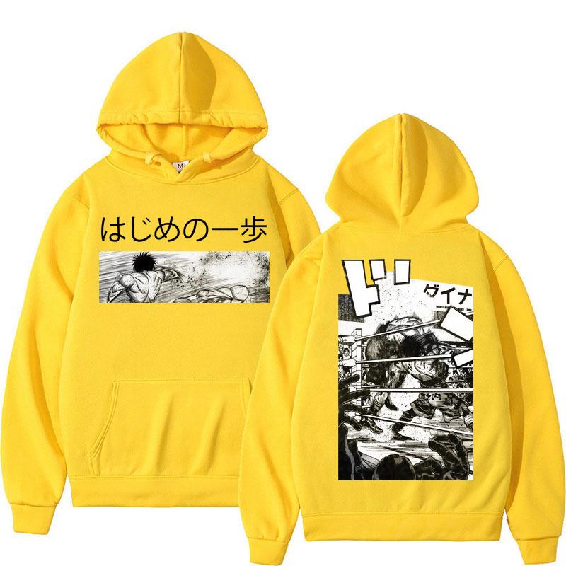 Anime Makunouchi Hajime No Ippo Print Hoodies Kamogawa Boxing Gym Men Women Hoody Sweatshirt Oversized Fleece Vintage