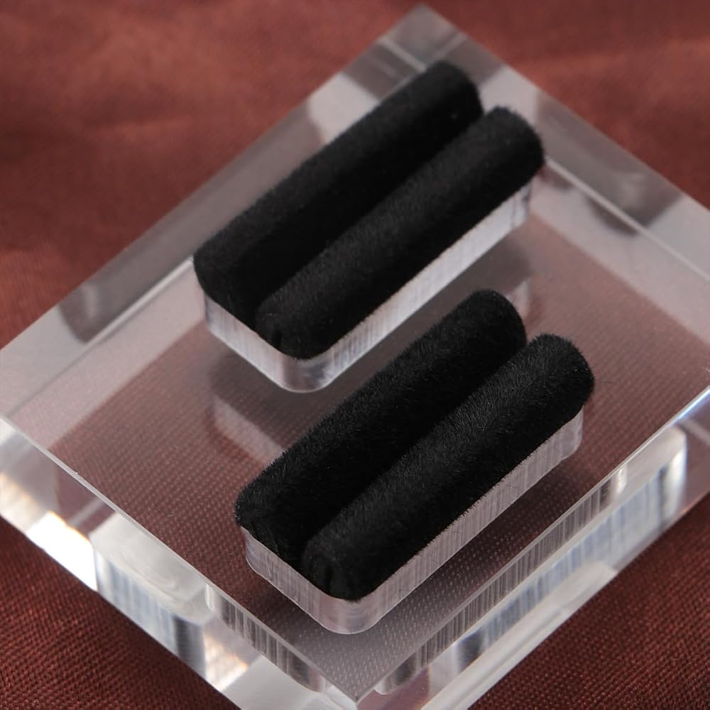 BCOATH acrylic double slot ring stand features a smooth surface and stable installation, square s...
