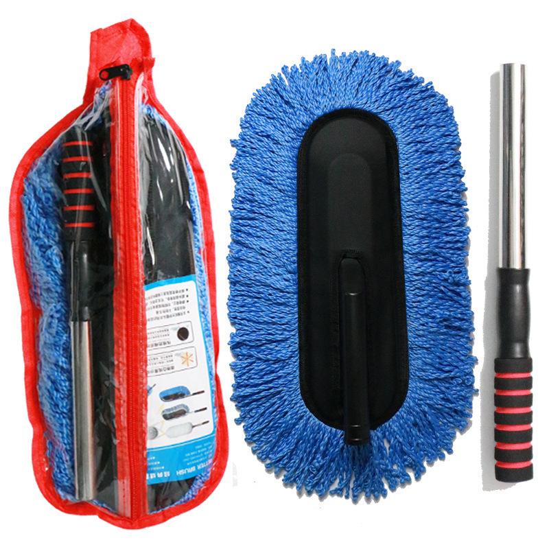 Soft Bristle Car Wash Mop - Gentle Dusting & Cleaning Brush