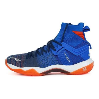 Li Ning Roar II Durable Shock Absorption Non-Slip High-Top Badminton Shoes Men Shoes Deep-Blue AYAQ011-1