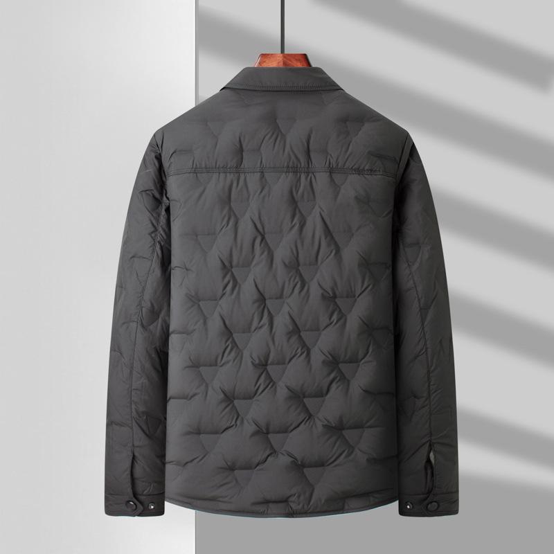 Höst och Vinter 90 Vitt Ankdun Termisk Revers Skjortversion Ungdom Business Casual Dunjacka