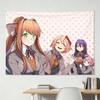 VIKAMA Heartbeat Literature Club Tapestry Home Bedroom Decoration Gift for Anime Fans And Friends Kawaii Anime Cute Anime Campus