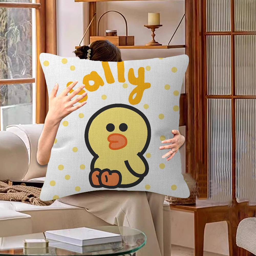 Cute Cartoon Art Duck Pillow Gift Home Office Decoration Bedroom Sofa Car Cushion Cover case 45x45